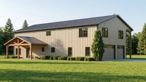 CHD-25220 Barndominium House Plan – Front Elevation