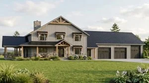 CHD-25226 Barndominium House Plan – Front Elevation