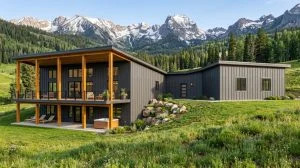 CHD-2524 Contemporary House Plan – Front Elevation