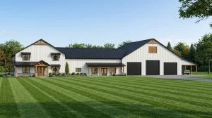 CHD-25242 Barndominium House Plan – Front Elevation