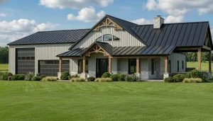 CHD-25245 Barndominium House Plan – Front Elevation