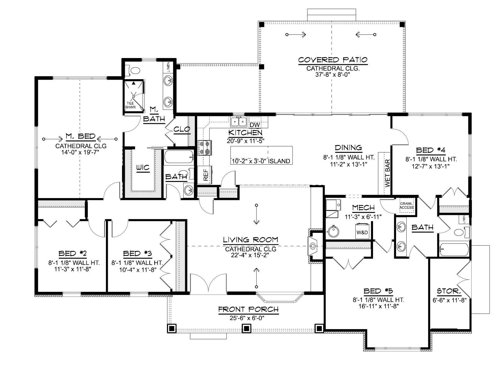 CHD-25261 Country House Plan – Main Floor Plan