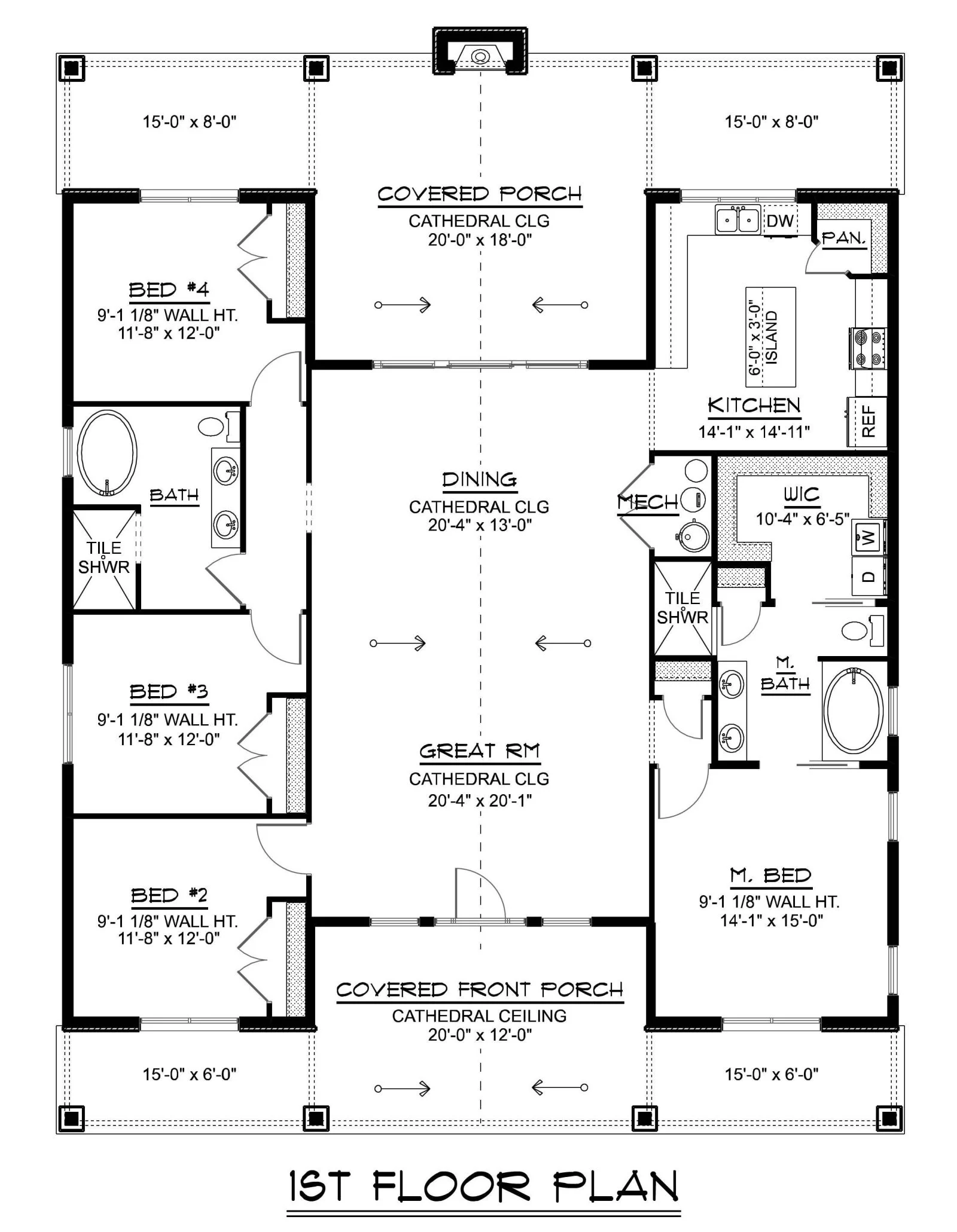 CHD-25263 Contemporary House Plan – Main Floor Plan