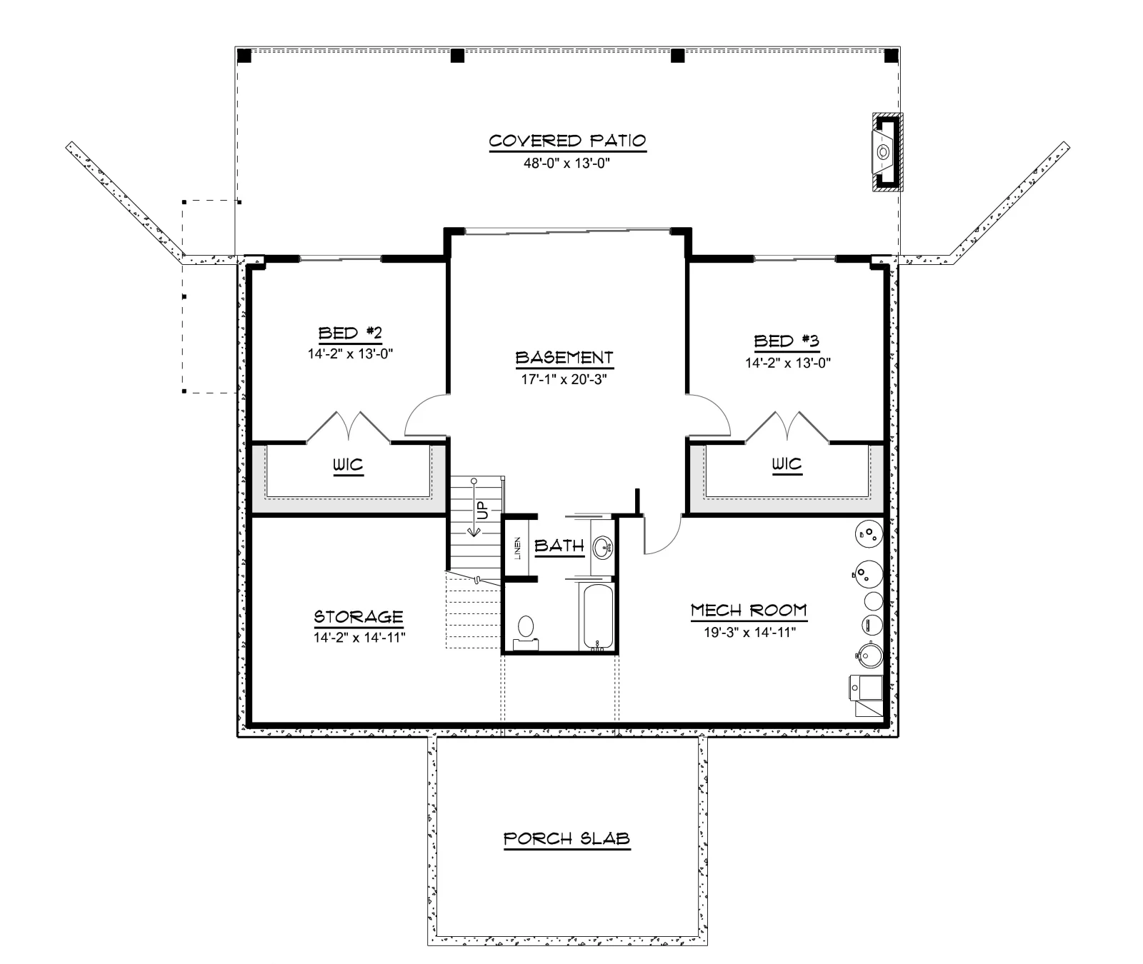 CHD-25268 Beach House Plan – Basement Floor Plan