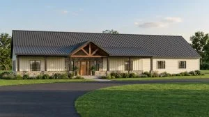 CHD-2528 Barndominium House Plan – Front Elevation