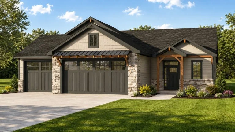 CHD-25290 Country House Plan – Front Elevation