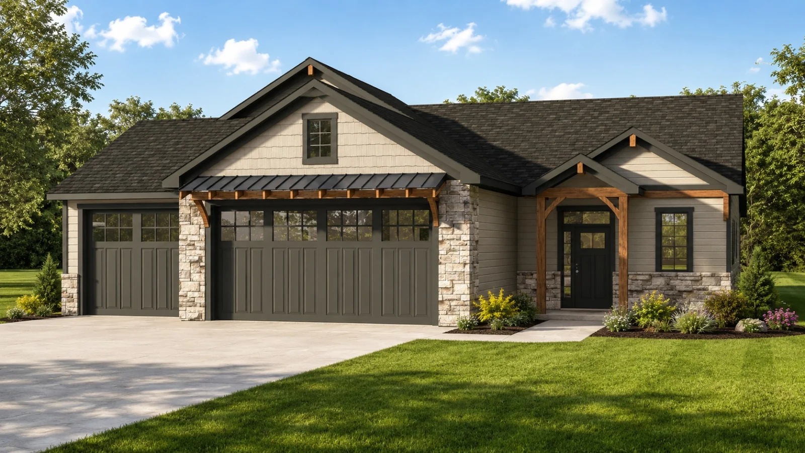 CHD-25290 Country House Plan – Front Elevation