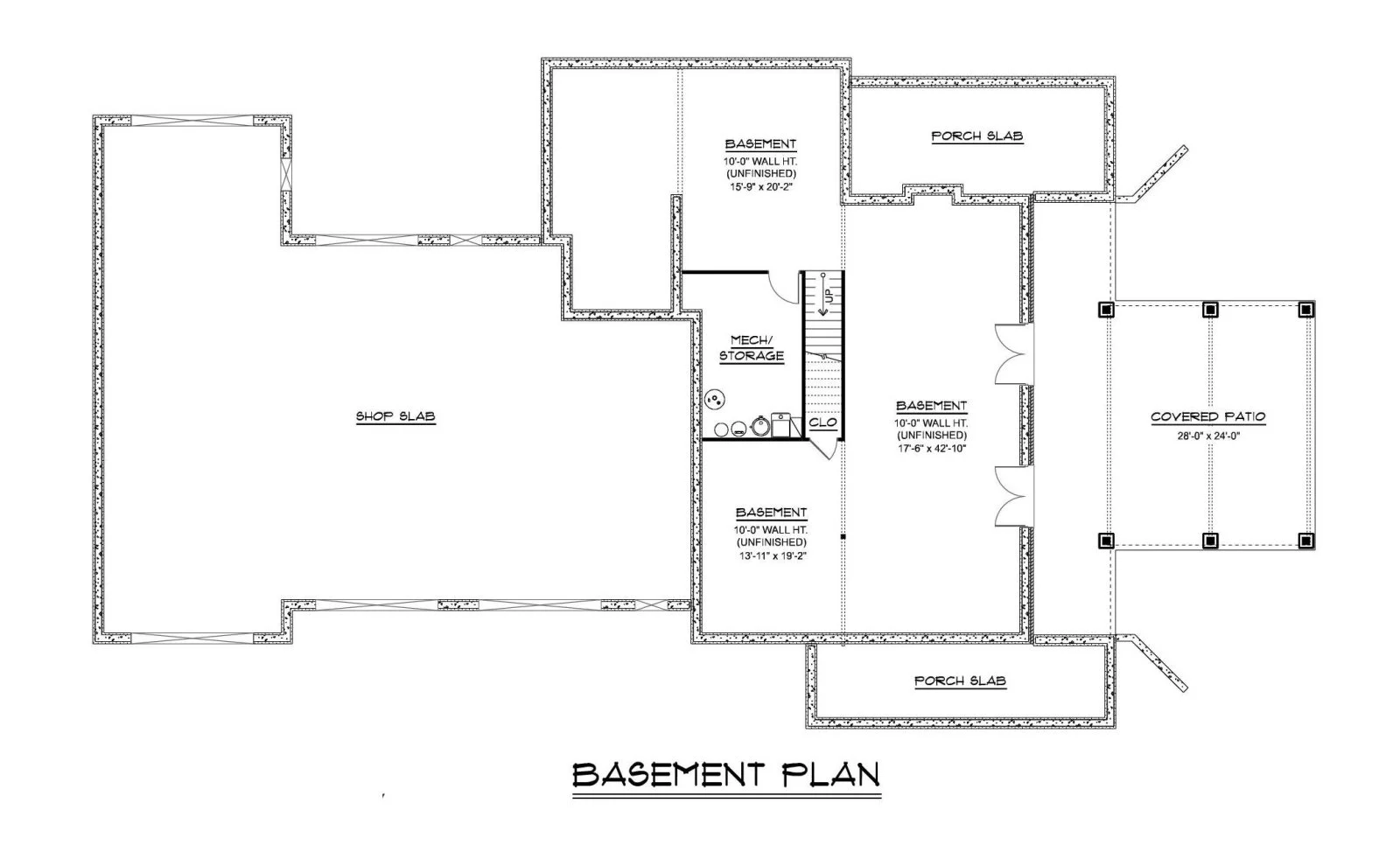 CHD-25292 Barndominium House Plan – Basement Floor Plan