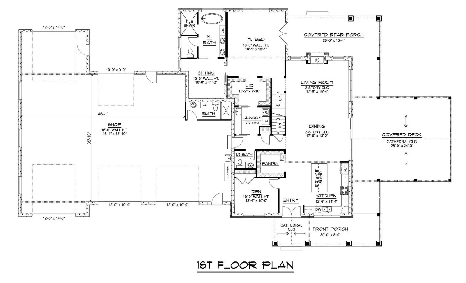 CHD-25292 Barndominium House Plan – First Floor Plan
