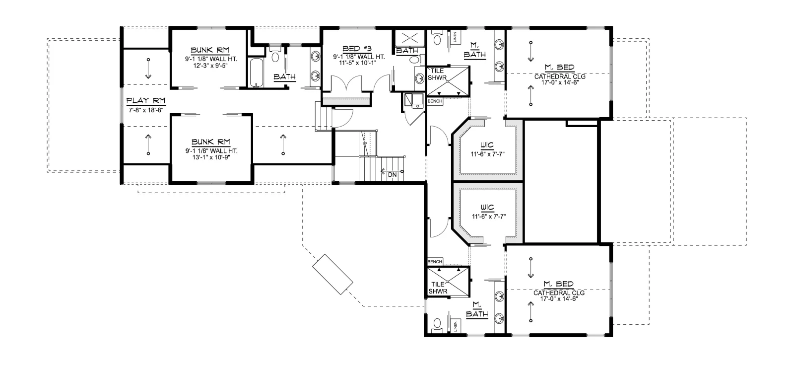 CHD-25294 Beach House Plan – Second Floor Plan