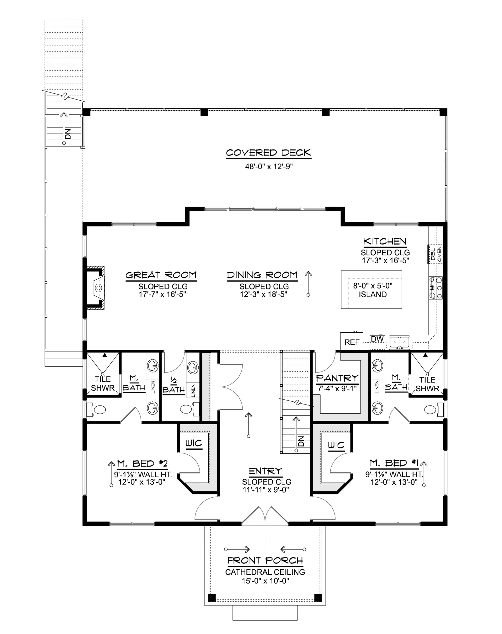 CHD-25297 Beach House Plan – Main Floor Plan