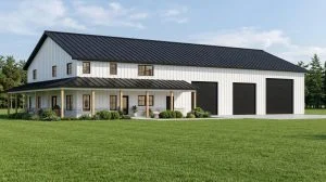 CHD-25305 Barndominium House Plan – Front Elevation