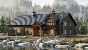 CHD-25312 Barndominium House Plan – Front Elevation