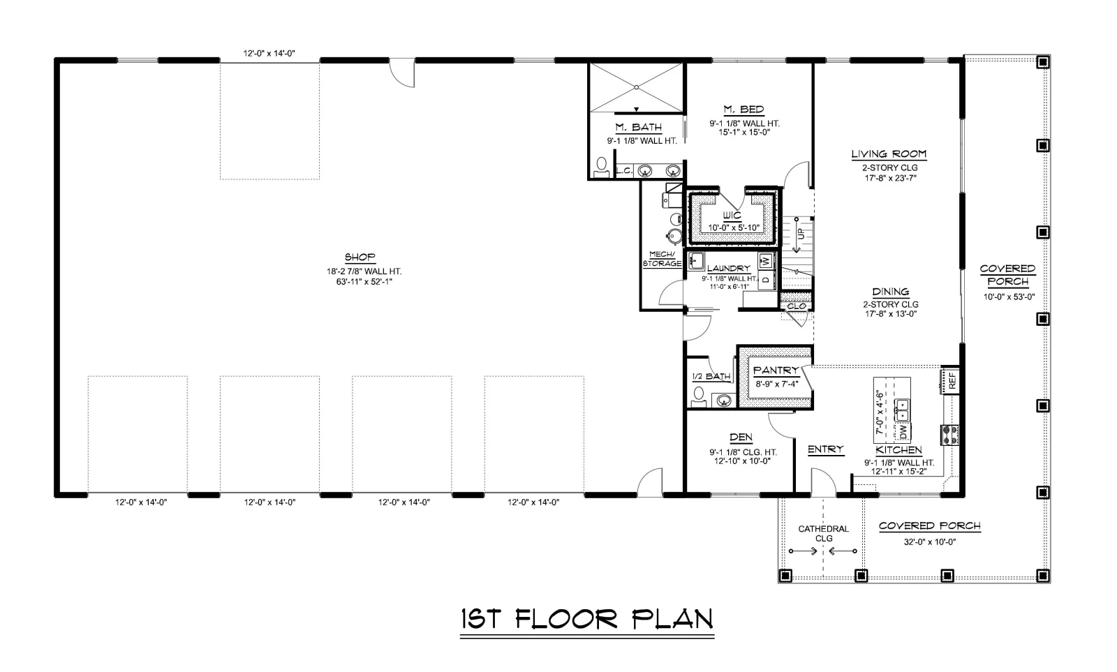 CHD-25314 Barndominium House Plan – First Floor Plan