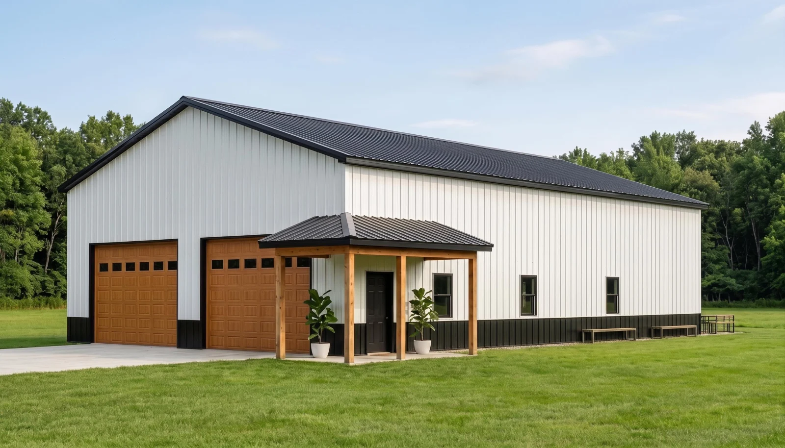 CHD-25320 Barndominium House Plan – Front Elevation