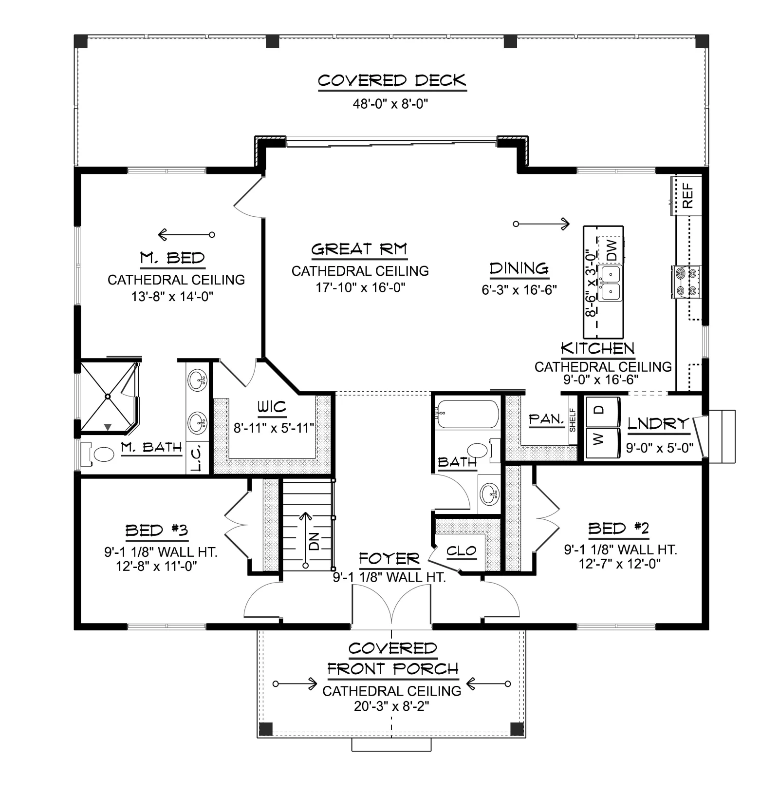 CHD-25332 Beach House Plan – Main Floor Plan