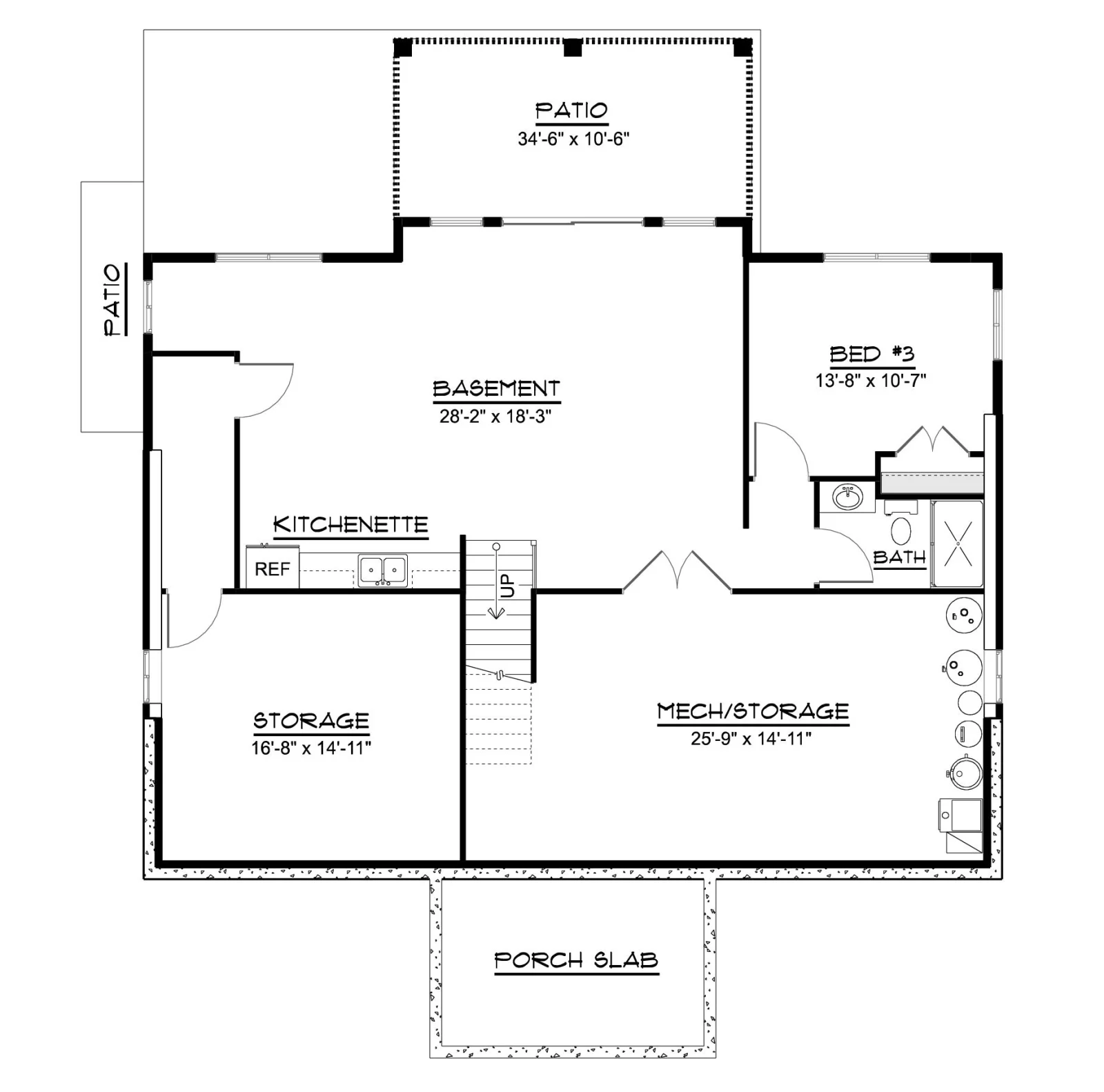 CHD-25339 Beach House Plan – Basement Floor Plan