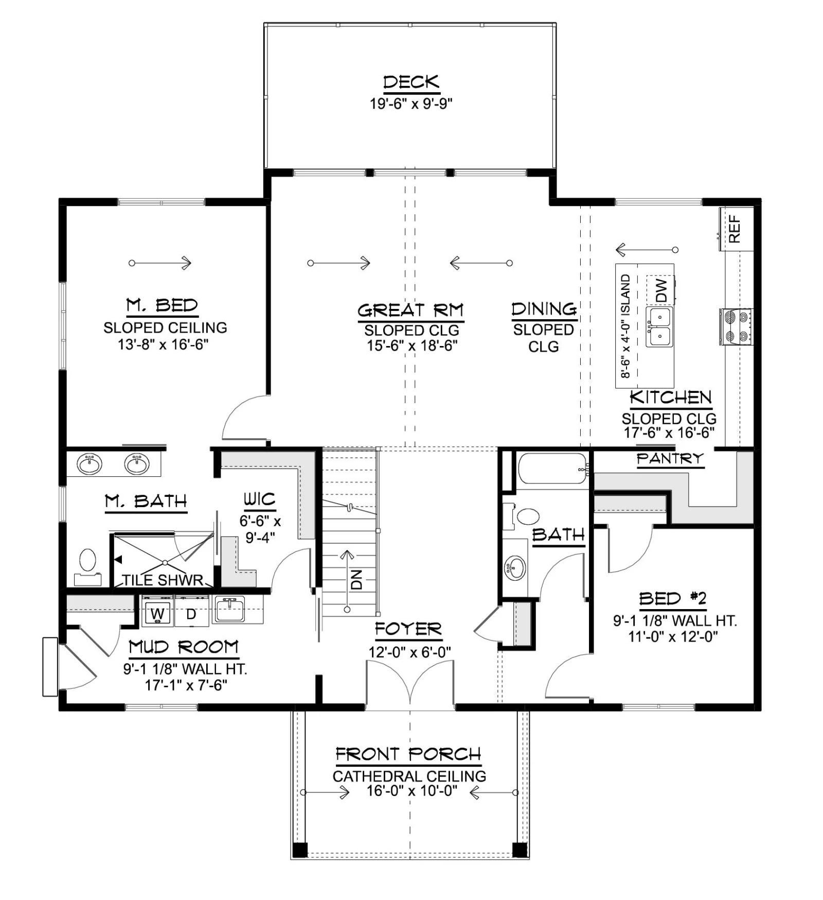 CHD-25339 Beach House Plan – Main Floor Plan