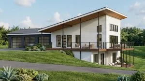 CHD-25346 Beach House Plan – Front Elevation
