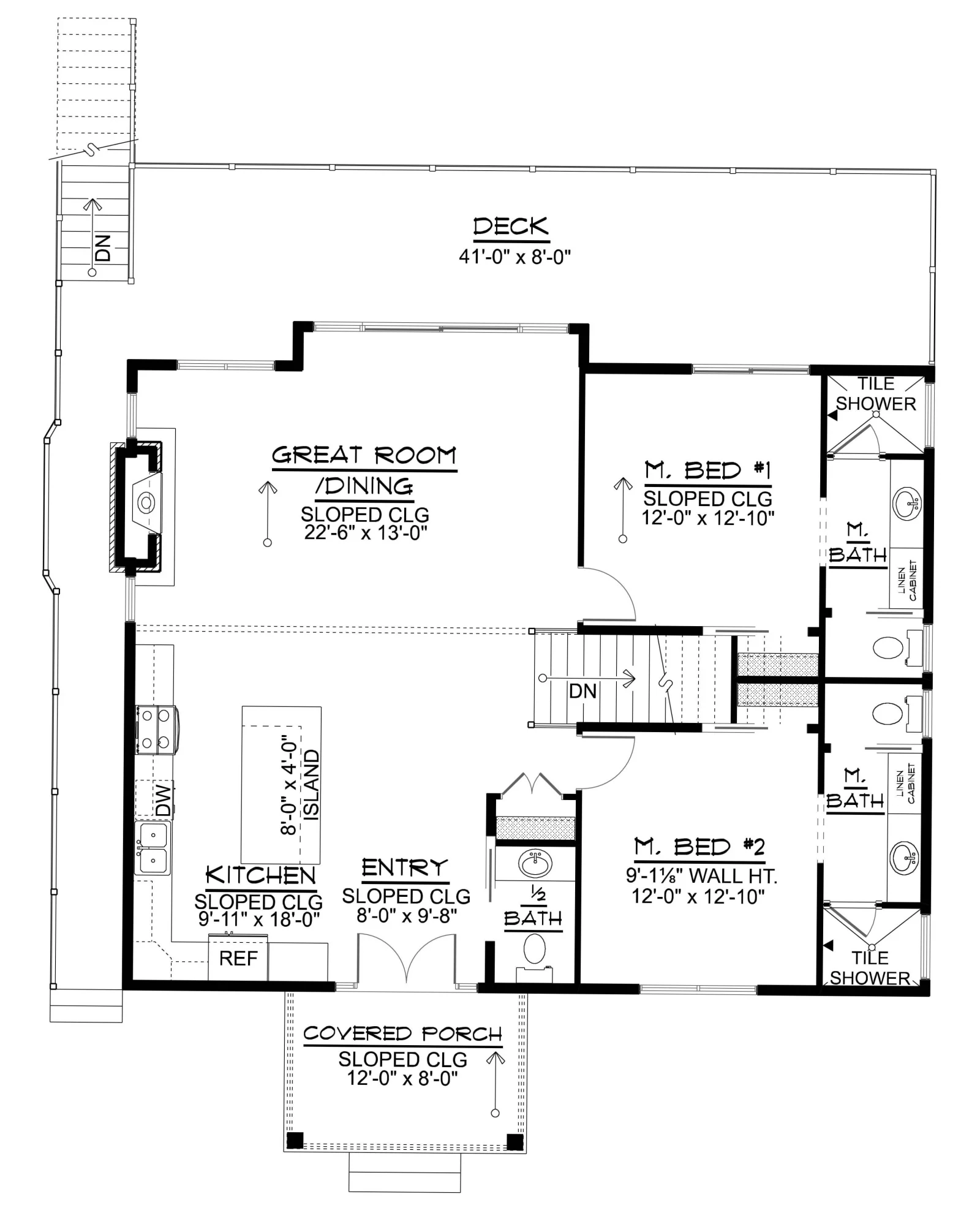CHD-25356 Beach House Plan – Main Floor Plan