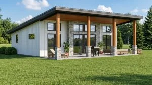 CHD-25366 Contemporary House Plan – Front Elevation