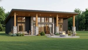 CHD-25395 Beach House Plan – Front Elevation