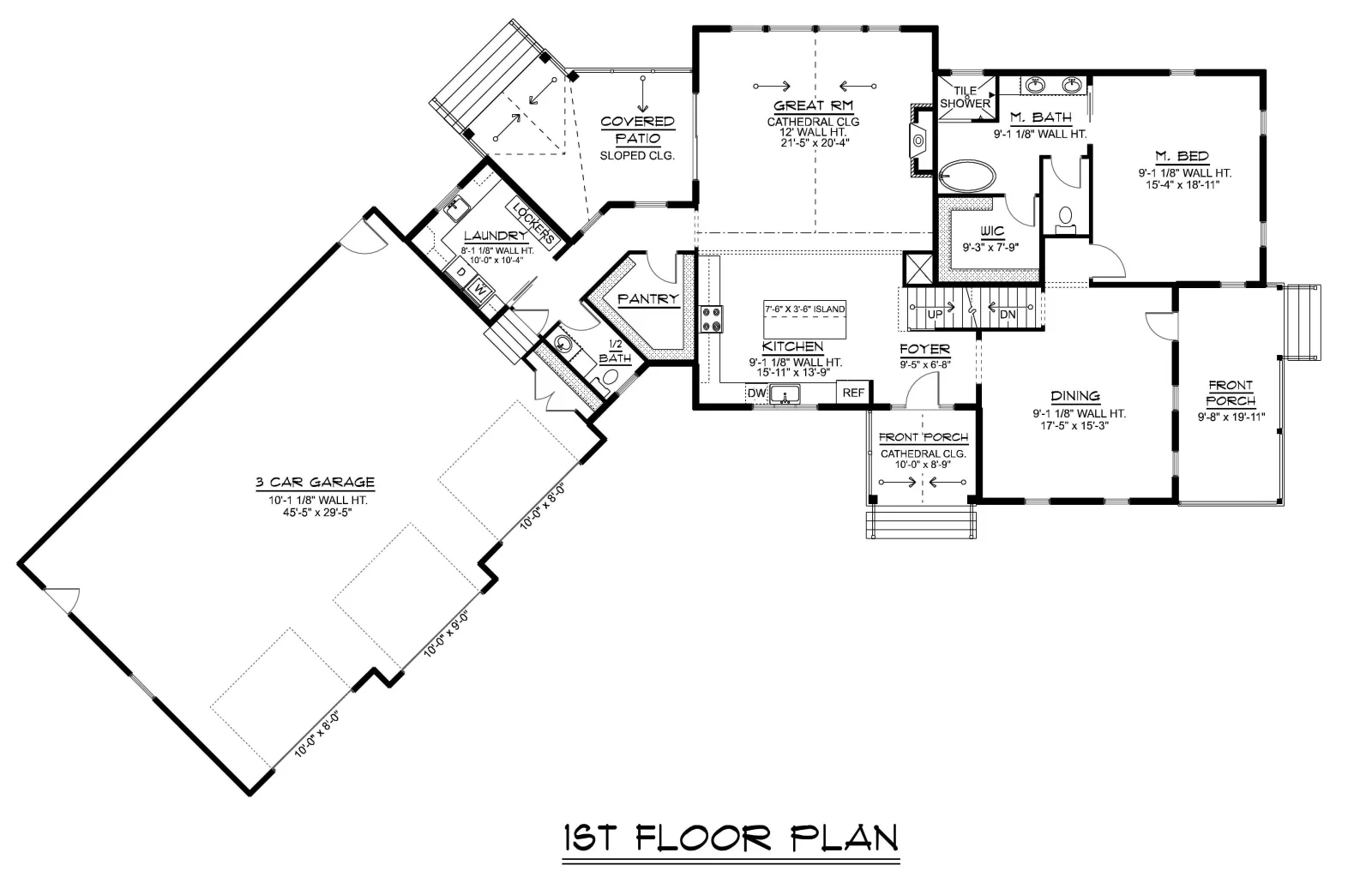 CHD-25398 Colonial House Plan – First Floor Plan
