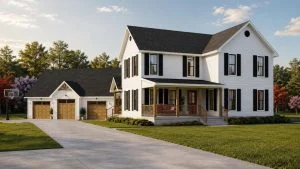 CHD-25398 Colonial House Plan – Front Elevation
