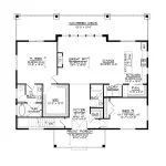 CHD-2540 Beach House Plan – Main Floor Plan