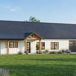 CHD-25421 Barndominium House Plan – Front Elevation