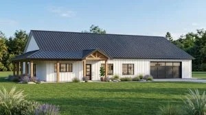 CHD-25421 Barndominium House Plan – Front Elevation