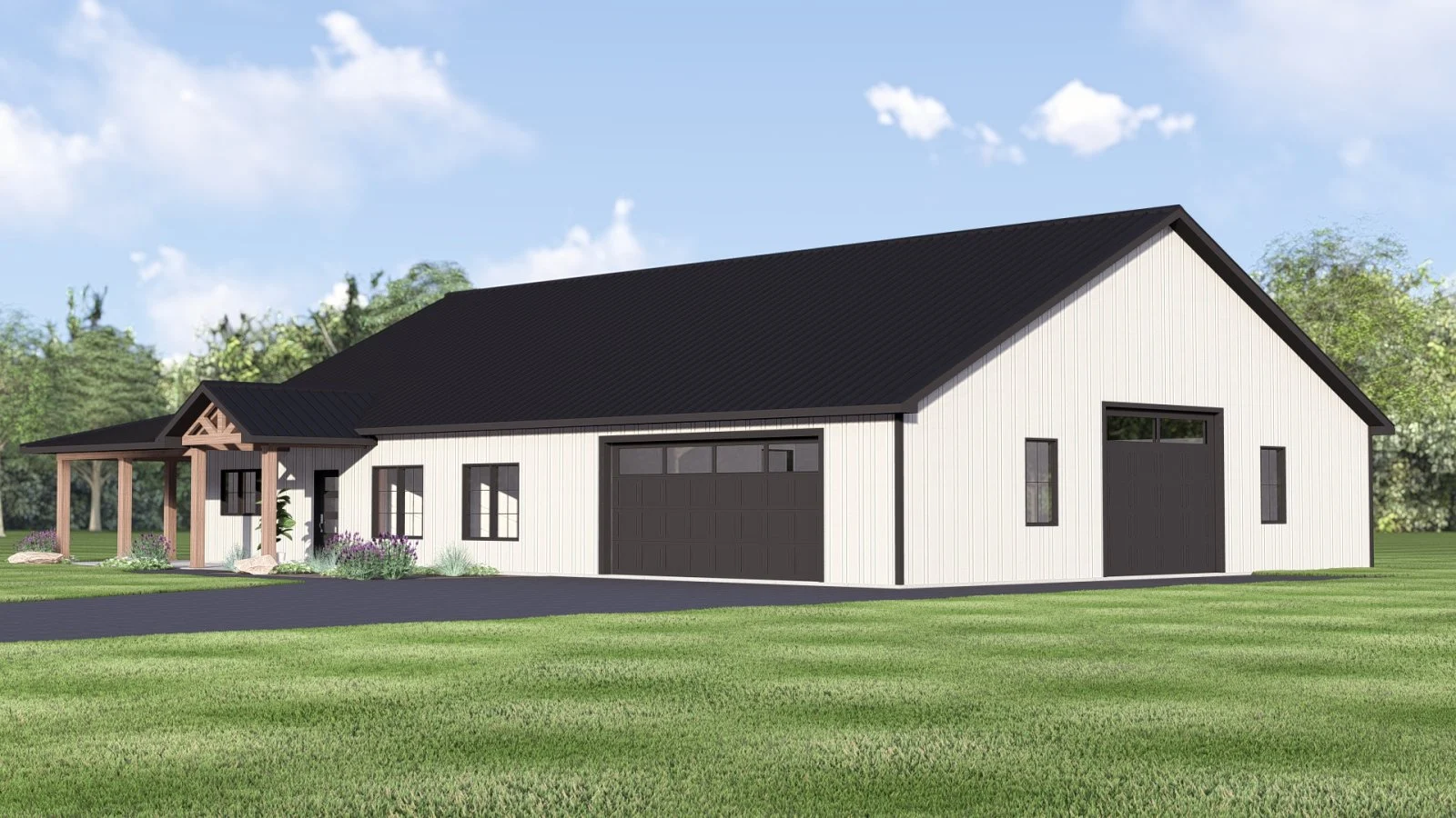 CHD-25421 Barndominium House Plan – Photo 1