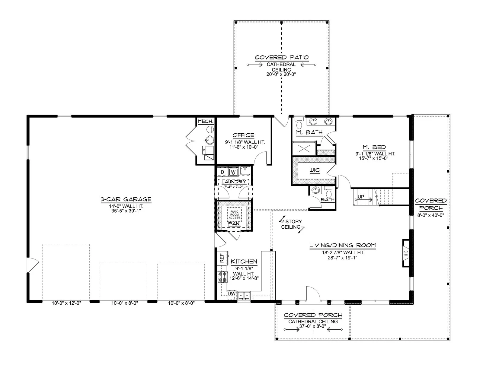 CHD-25424 Barndominium House Plan – First Floor Plan