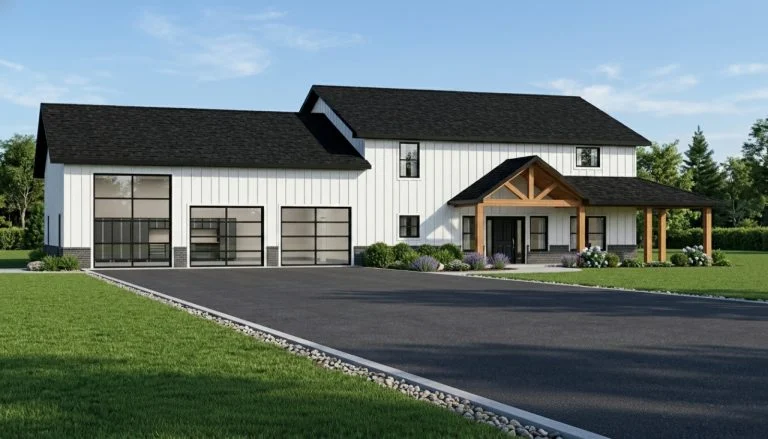 CHD-25424 Barndominium House Plan – Front Elevation