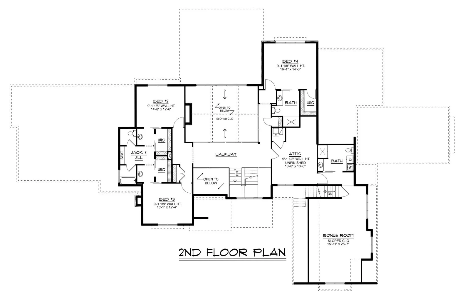 CHD-2543 Contemporary House Plan – Second Floor Plan