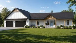 CHD-25430 Barndominium House Plan – Front Elevation