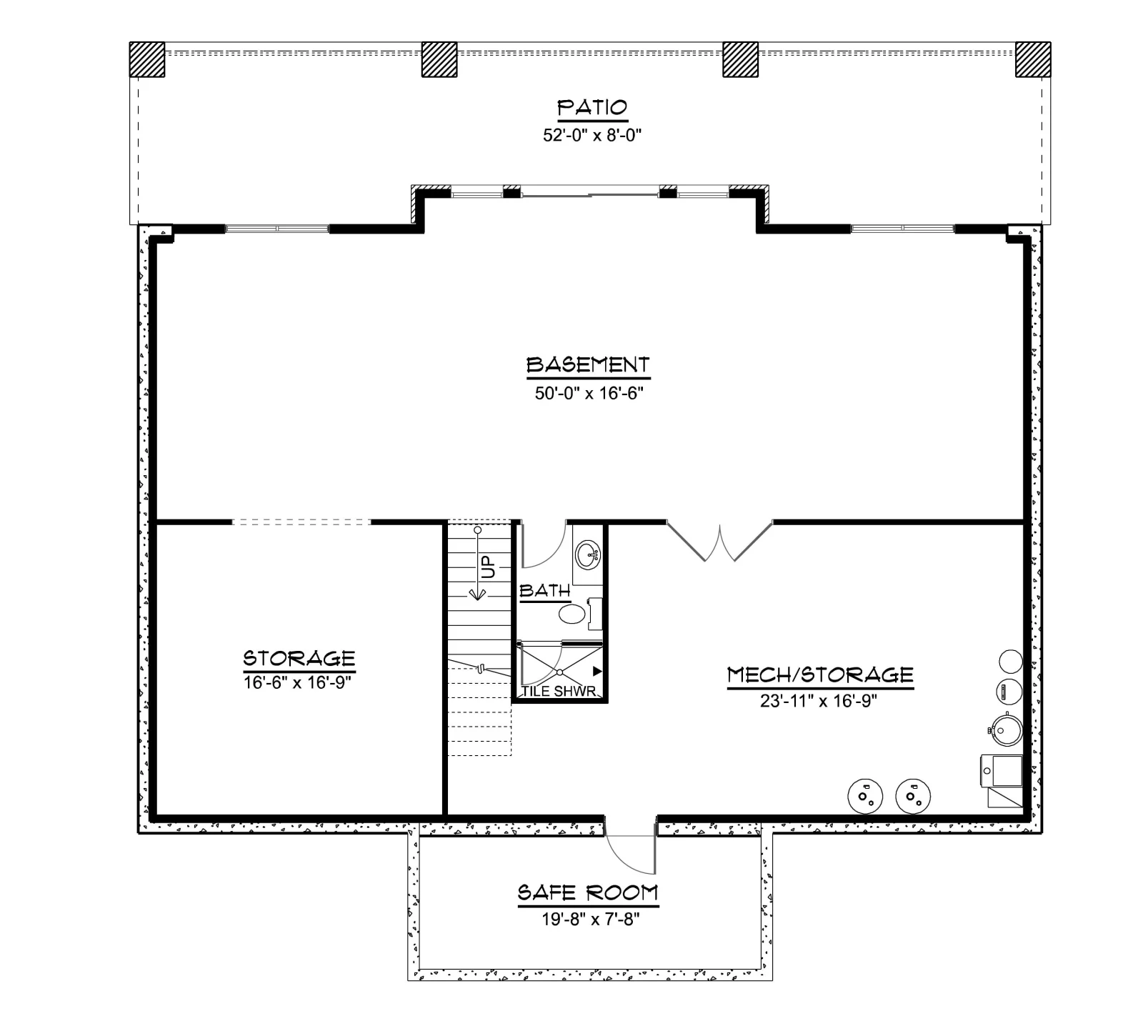 CHD-25434 Beach House Plan – Basement Floor Plan