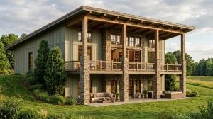 CHD-25434 Beach House Plan – Front Elevation