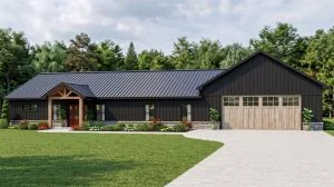 CHD-25446 Barndominium House Plan – Front Elevation