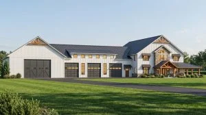 CHD-25467 Barndominium House Plan – Front Elevation