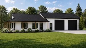 CHD-25491 Barndominium House Plan – Front Elevation