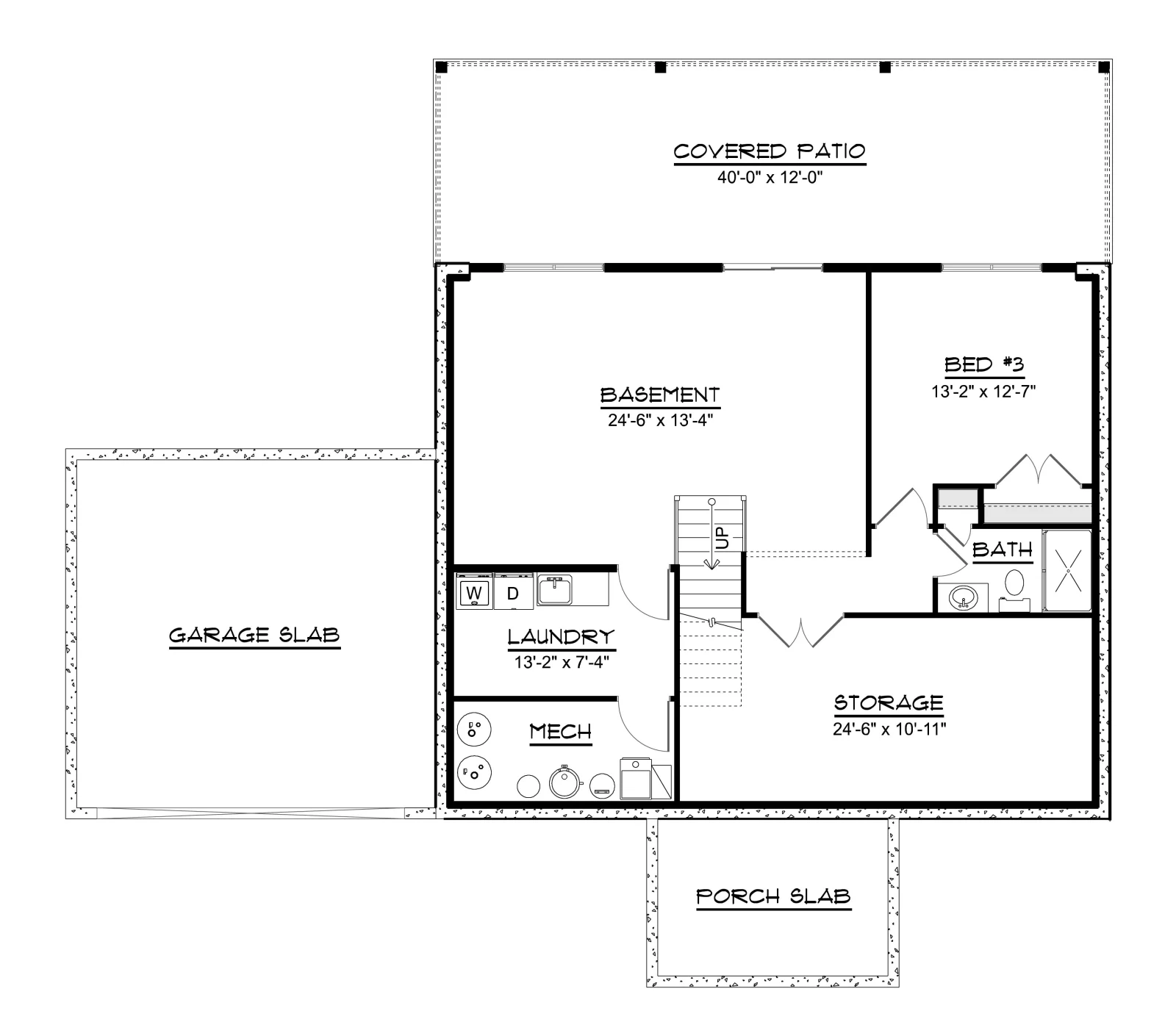 CHD-25503 Beach House Plan – Basement Floor Plan