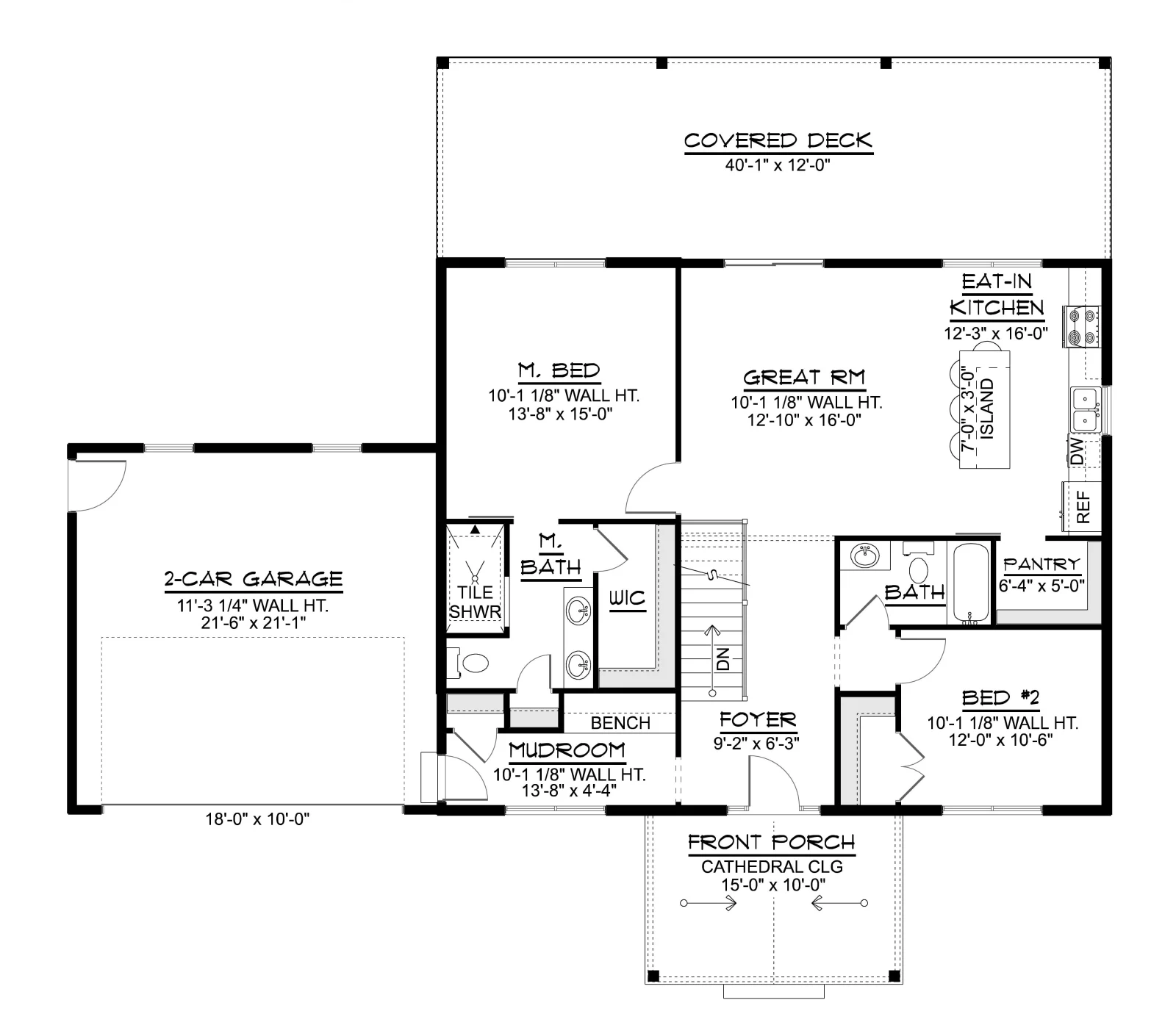 CHD-25503 Beach House Plan – Main Floor Plan