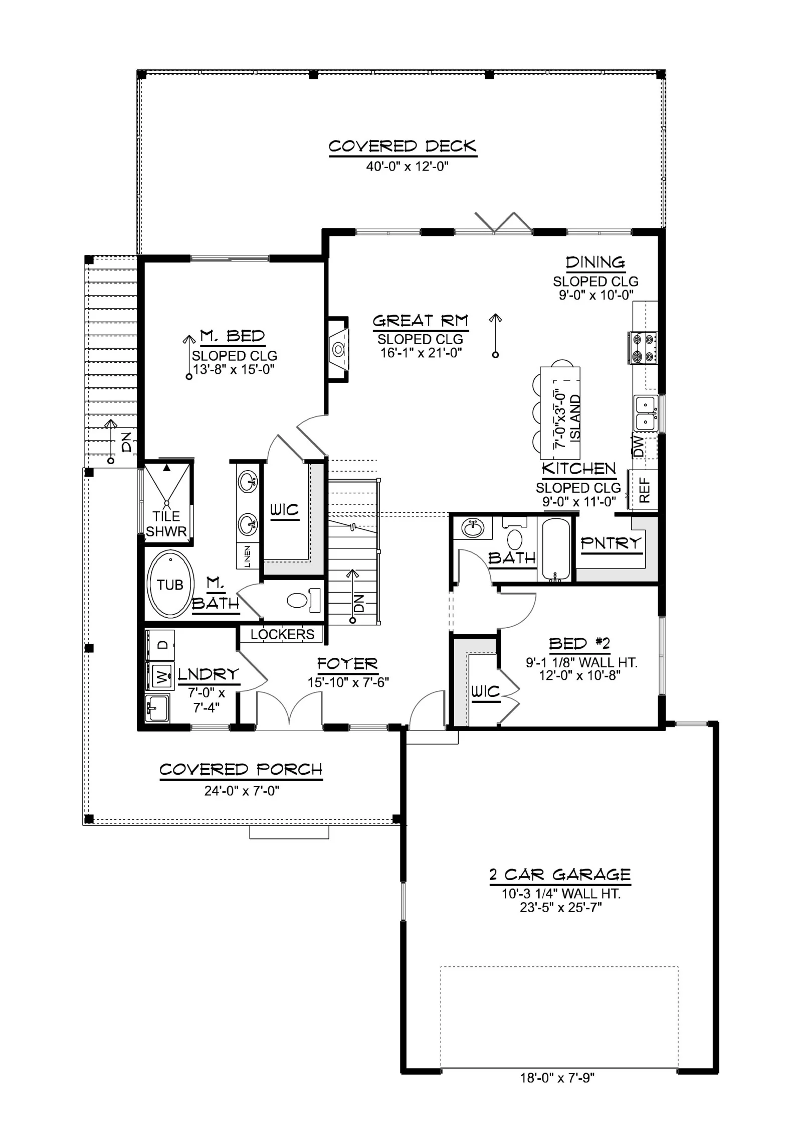 CHD-25523 Beach House Plan – Main Floor Plan