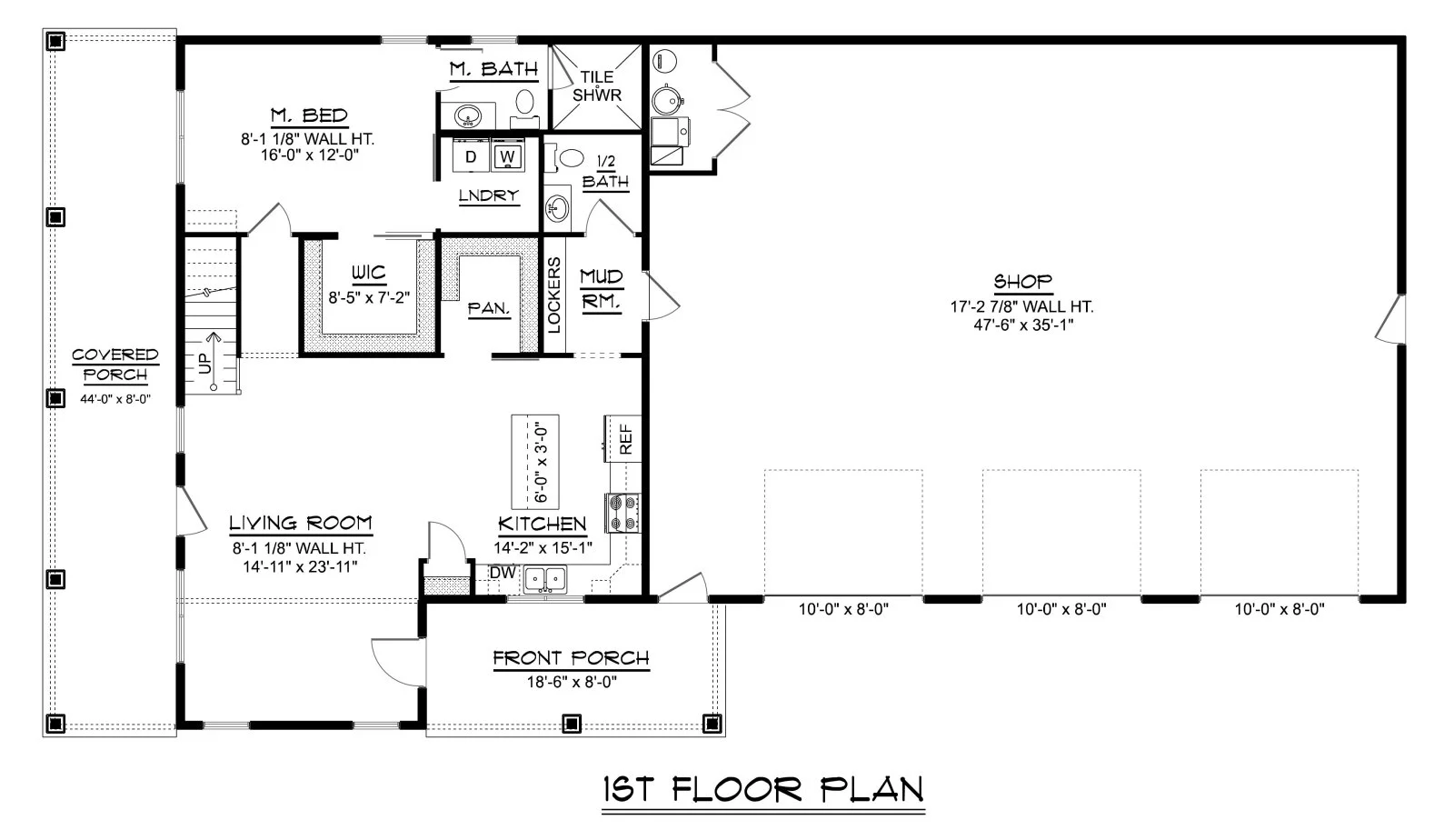 CHD-2553 Barndominium House Plan – First Floor Plan