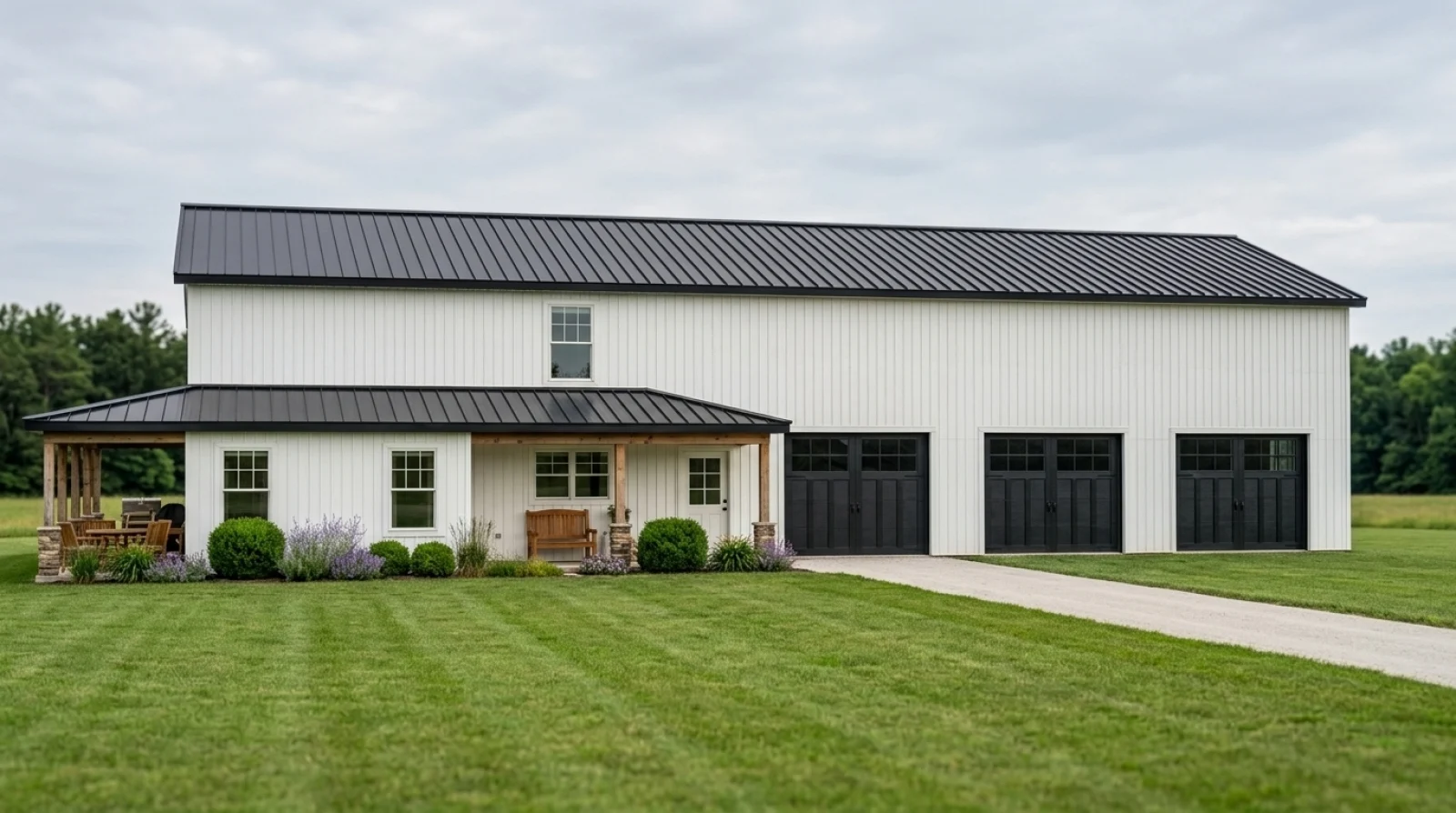 CHD-2553 Barndominium House Plan – Front Elevation