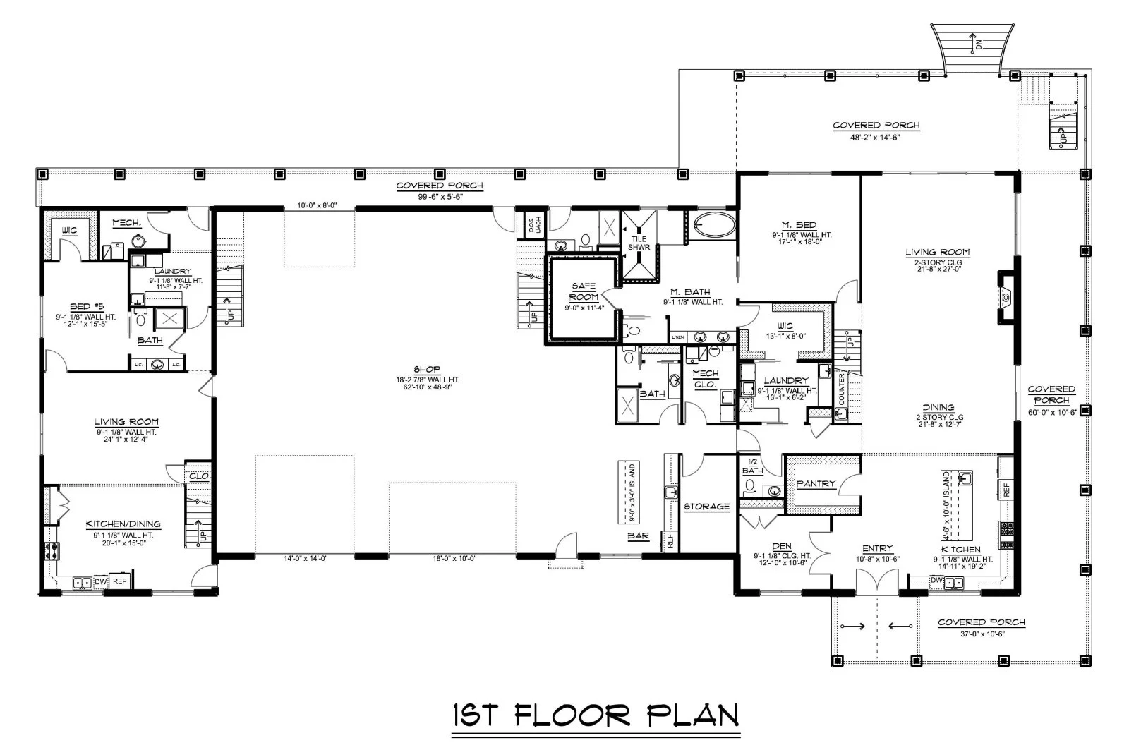 CHD-2578 Barndominium House Plan – First Floor Plan
