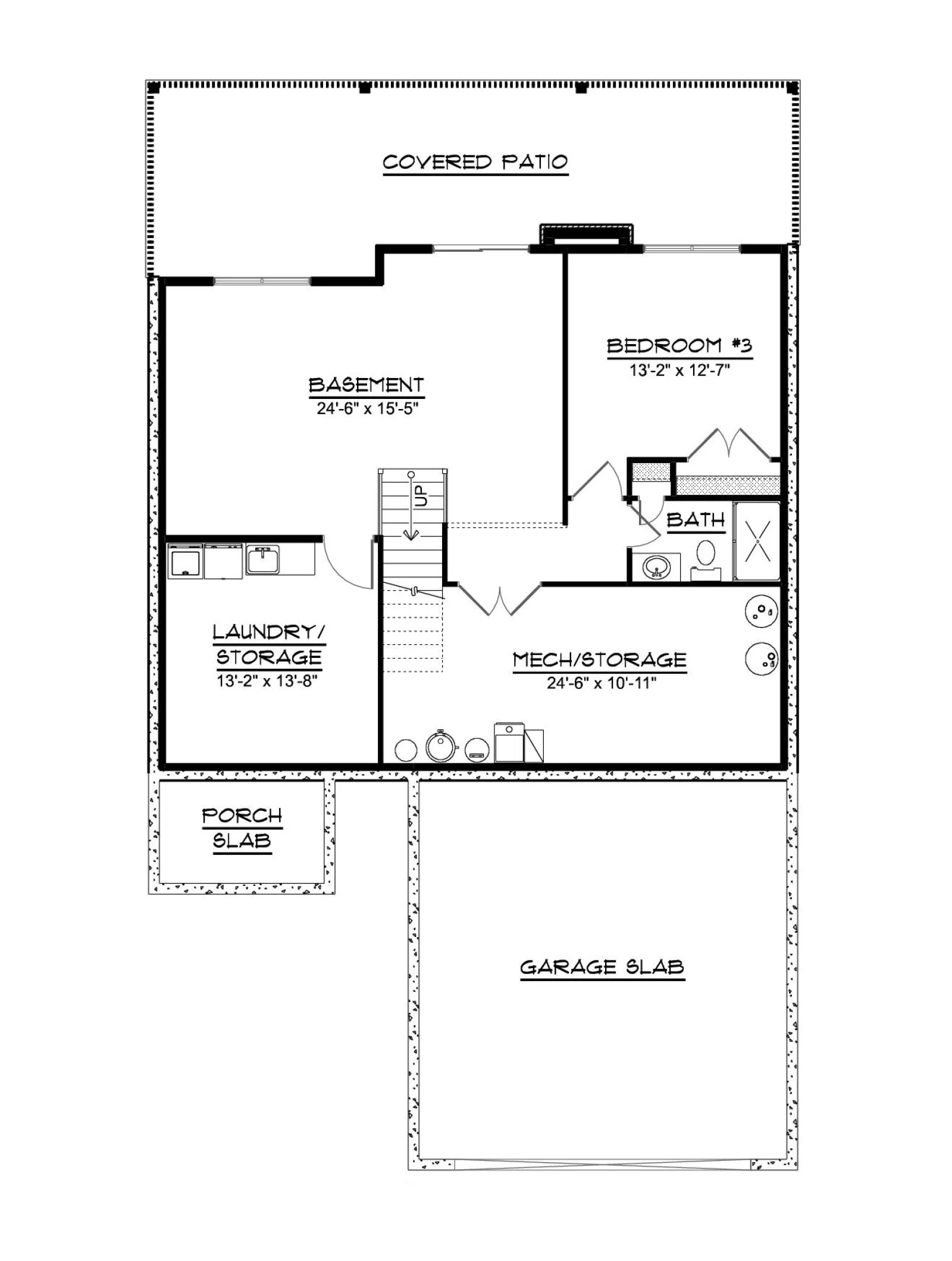 CHD-2585 Beach House Plan – Basement Floor Plan
