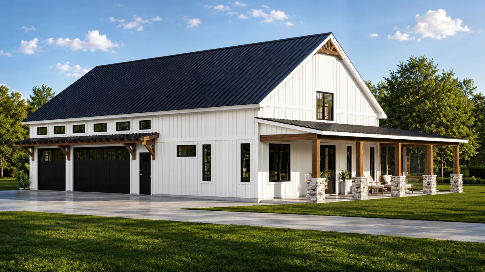 CHD-2588 Barndominium House Plan – Front Elevation
