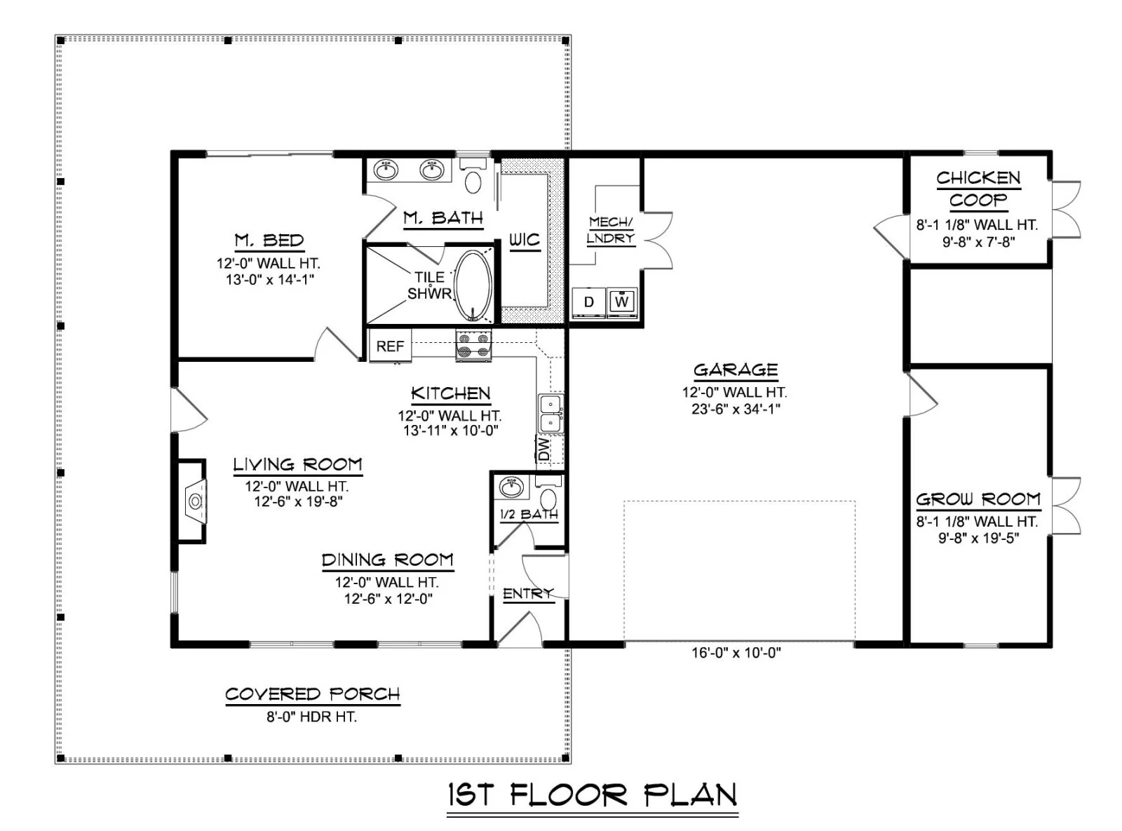 CHD-2590 Barndominium House Plan – Main Floor Plan